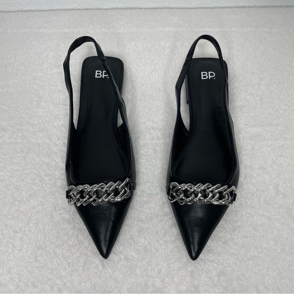 NWOB BP Camille Pointed Toe SlingBack flat in Black size 8.5 - Picture 1 of 8